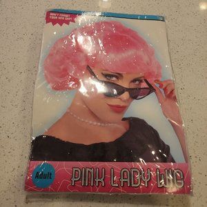 Pink Lady Wig 50's Short Grease Sock Hop Fancy Dress Halloween Costume Accessory